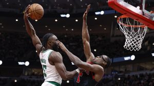 Celtics Announcer Has Epic Reaction to Jaylen Brown's Massive Poster Dunk