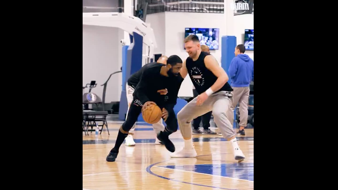 Kyrie Irving Goes 1-on-1 With Luka Doncic in Mavs 'King of the Court' Tournament