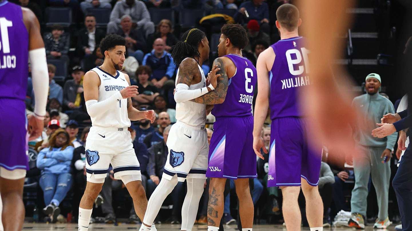 Grizzlies and Jazz Get Physical After Ja Morant Tries to Steal Dead Ball