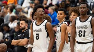 LeBron James Fired Up at Son Bryce Coming off Bench, Winning MVP At HoopHall Classic