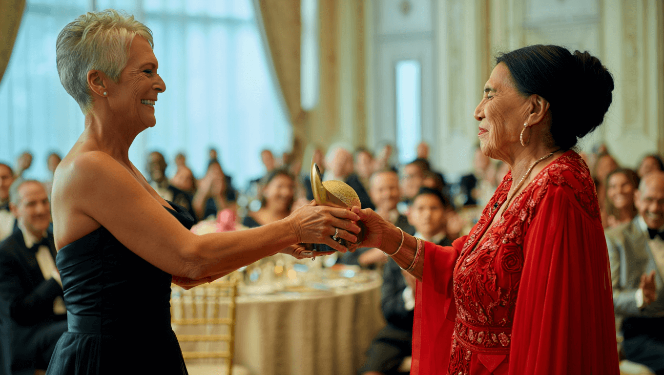 Jamie Lee Curtis meets her heroine Dolores Huerta at Critics Choice gala, shares emotional tribute