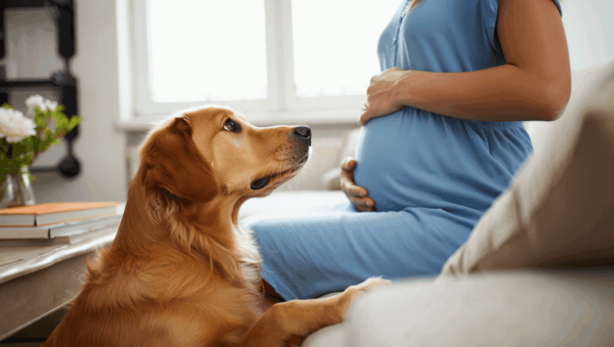 Cómo reaccionan los perros ante el embarazo humano, según un estudio