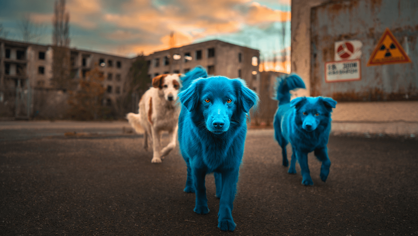 Blue dogs Chernobyl mystery solved: Not radiation, just porta-potty mishap