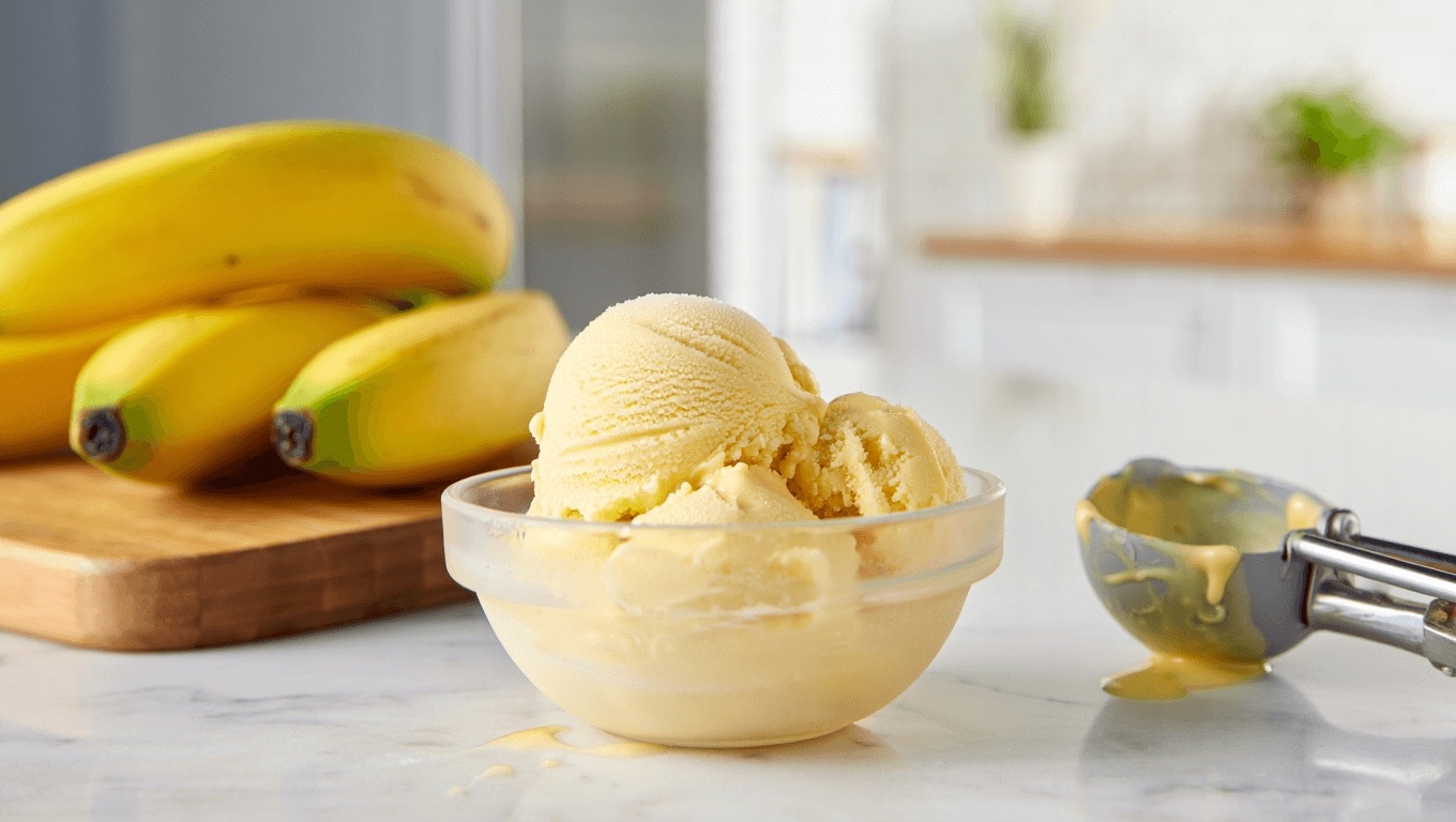 Receta de helado de banana casero, rápida y fácil