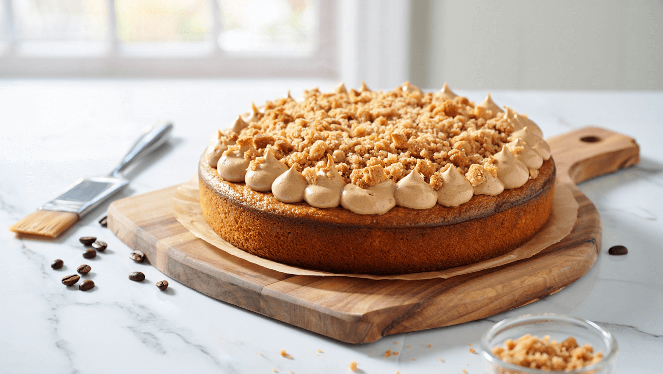 Receta de torta pastelera de café, rápida y fácil