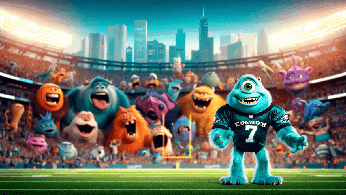 Monsters Inc football game takes over Monday Night Football tonight with Eagles-Chargers, Billy Crystal reprises Mike Wazowski role