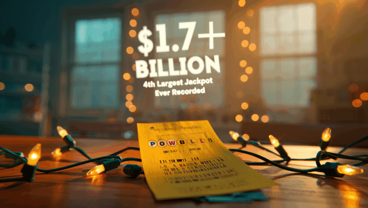 Powerball's $1.7 billion Christmas Eve jackpot is now the 4th largest ever after Monday's roll
