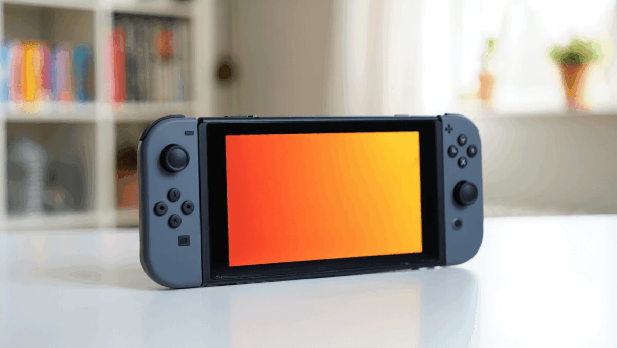 A Nintendo Switch 2 photographed under RGB lighting