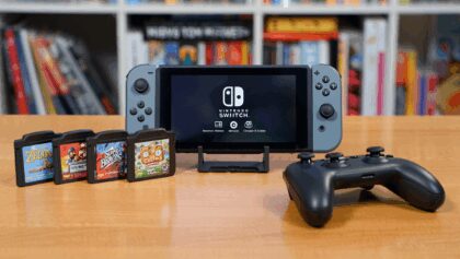 The Nintendo Switch 2 propped up on a kitchen table